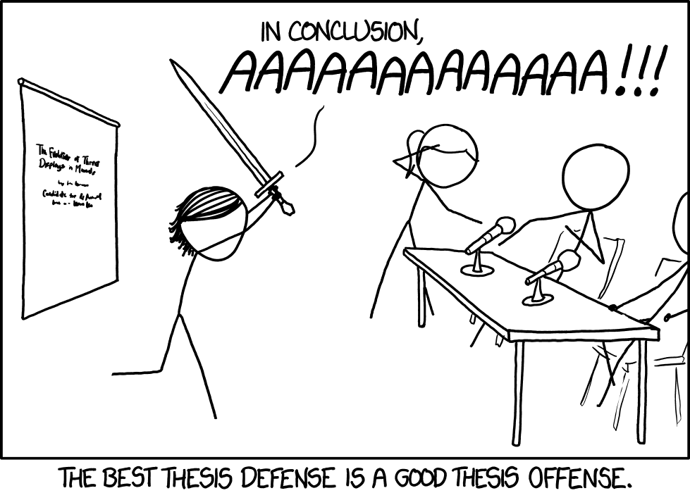 funny comic about a dissertation defense