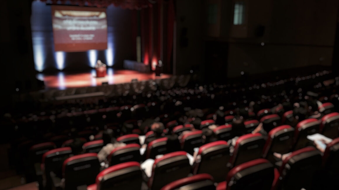 wide shot of a conference hall for a ted talk