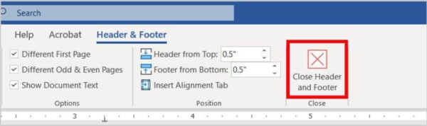 dissertation header and footer