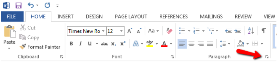 ms word screenshot for hanging indentation options